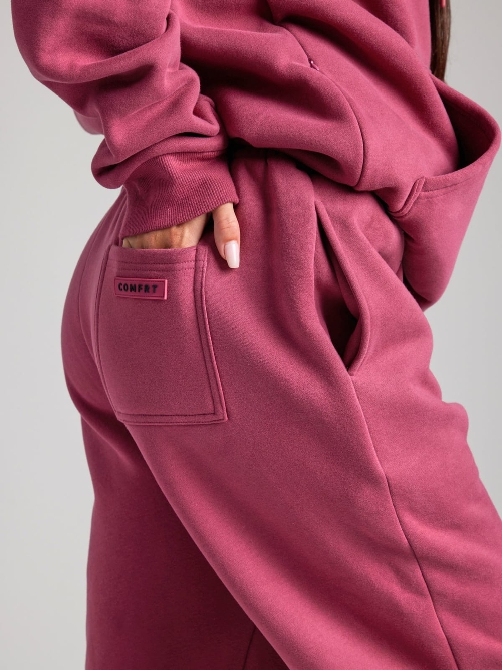COMFRT Airplane Mode Sweatpants in Color Berry